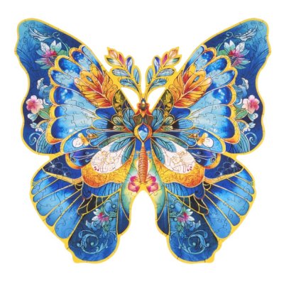 RoboTime Drewniane puzzle Motyl Morpho Helena