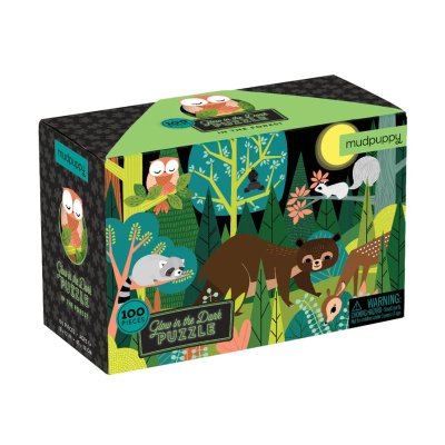Mudpuppy Puzzle Erdei állatok - világít a sötétben 100 darabos