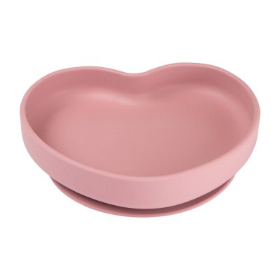 CANPOL BABIES Plato de silicona con ventosa Corazón rosa