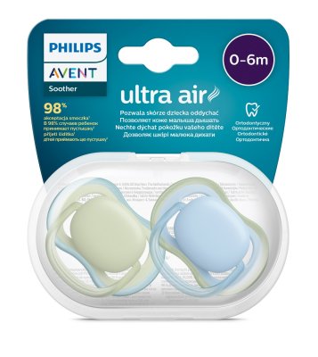 Philips AVENT Schnuller Ultra Air Neutral 0-6m Junge blau, 2 Stk