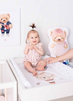 CEBA BABY Wickelauflage 2-seitig mit fester Platte (50x70) Basic Balloons