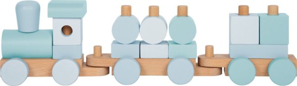 small foot Navliekanie Drevený vláčik modrý