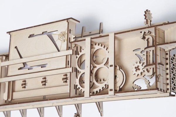 Ugears Puzzle 3D de Madeira Mecânico Plataforma Ferroviária