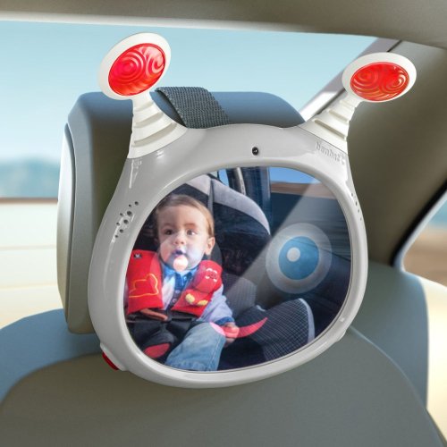 PETITE&MARS Seggiolino Auto Reversal Pro i-Size 360° Grey Air 40-105 cm + Specchio Oly Grey 0m+