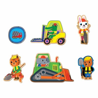 Mudpuppy Puzzle de chão carros na construção 25 peças