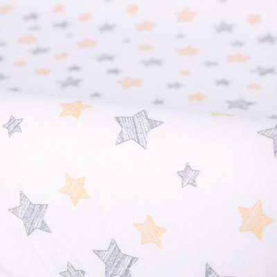 CEBA Potah na přebalovací podložku 50x70-80 cm 2 ks Light Grey+Yellow Stars