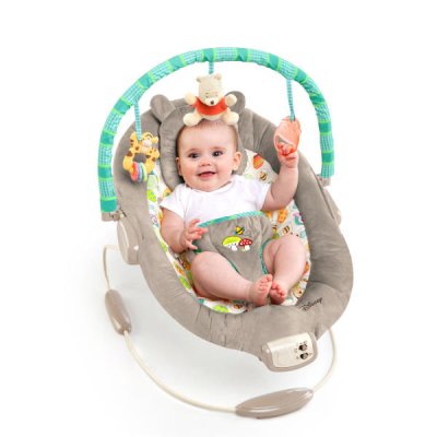 BRIGHT STARTS Vibrerend ligbed met de melodie van Winnie the Pooh Dots & Hunny 0 m+, tot 9 kg