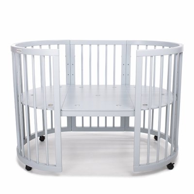 MIMIKO Round 9in1 Mitwachsendes Kinderbett rund grau