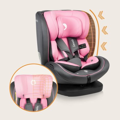 LIONELO Bilbarnstol Bastiaan i-Size (40-150 cm) Pink Baby