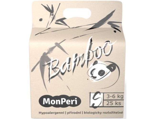 MONPERI Couches jetables en bambou eco S (3-6 kg) 25 pcs