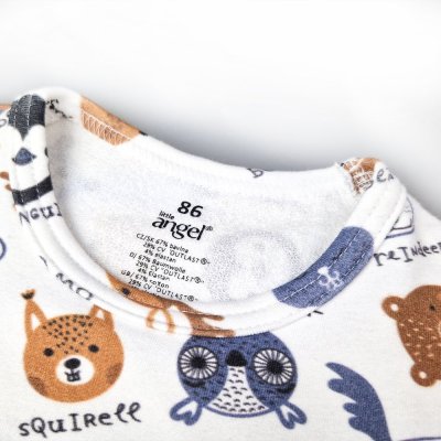 Maglietta smyk DR TISK Outlast® - animali colorati bianchi