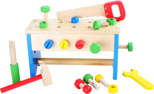small foot Werkbank aus Holz und Werkzeugkasten 2in1