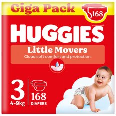 HUGGIES® Disposable Diapers Little Movers Size 3 (4-9 kg), 168 pcs BOX