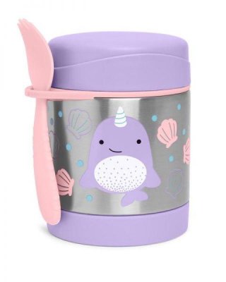 SKIP HOP Zoo Food Jar with Spoon/Fork Narwhal 325 ml, 3+ + AQUAINT 500 ml