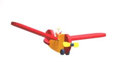 Aereo in legno con piccolo pilota