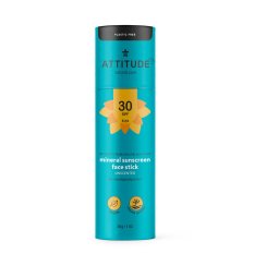 ATTITUDE Stick voor kinderen 100% minerale bescherming voor gezicht en lippen (SPF 30) zonder geur 30 g