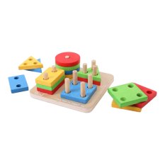 Bigjigs Baby Aufstecken von bunten Formen auf Stäbe