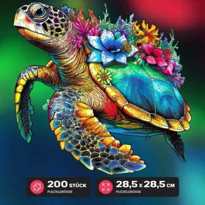 EscapeWelt Drewniane puzzle Żółw 200 elementów