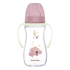 CANPOL BABIES Butelka antykolkowa ze świecącymi uchwytami EasyStart Śpiąca koala 300ml różowa