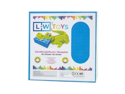 L-W Toys Grande plaque de construction 50x50 plots bleue