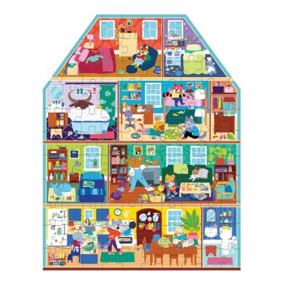 Mudpuppy La mia casa, la mia dimora - puzzle a forma di casa 100 pezzi