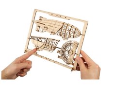 Ugears 2.5D puzzle mecânico de madeira Dirigível Zeppelin