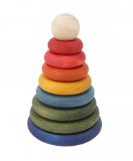 Wooden Story Stacking Toy Cone - Rainbow