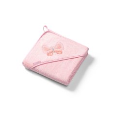 BABYONO Toalla con capucha Bamboo rosa 100x100 cm