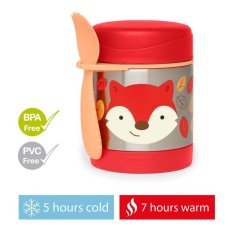 SKIP HOP Zoo Thermobehälter für Lebensmittel mit Löffel/Gabel Fuchs 325 ml, 3J+