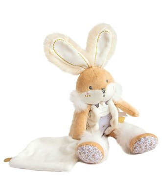 Doudou Set de regalo - Conejito de peluche con mantita de 31 cm beige