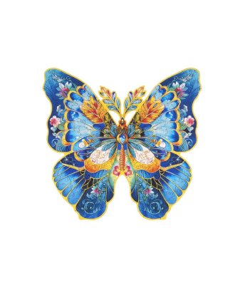 RoboTime Drewniane puzzle Motyl Morpho Helena