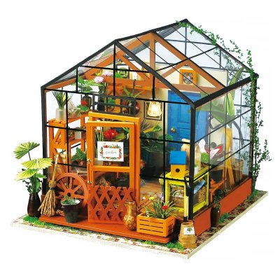 Puzzle 3D en bois RoboTime Miniature de maison Serre de fleurs
