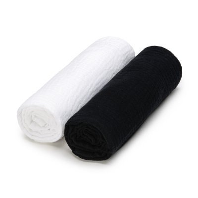 T-TOMI BIO Muslin pelene 65x65 cm, 2 kom, Black + White