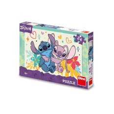Dino Puzzle Stitch i Angel 24 elementy