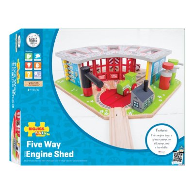 Bigjigs Rail Depou exclusiv pentru 5 trenulețe