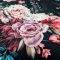 Vestido sweatshirt - flores pretas