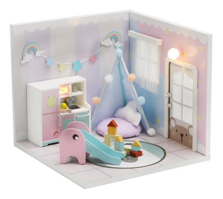 2Kids Toys miniatyrdockhus Regnbågshus