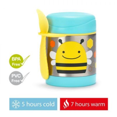 SKIP HOP Zoo Thermos para comida com colher/garfo Bee 325 ml, 3+ + AQUAINT 500 ml