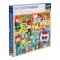 Petit Collage Puzzle bibliotecă 100 piese cu ochelari 3D