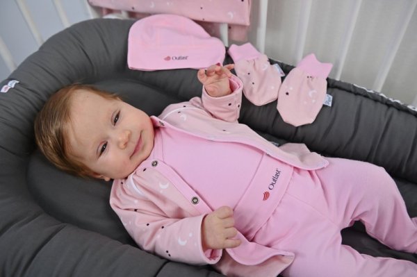 Zestaw dla noworodka BIO Outlast® - jasnoróżowe gwiazdki/różowy baby