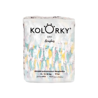 KOLORKY DAY Windeln Einweg-Öko, Bürste XL (12-16 kg) 17 Stk