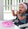 CHICCO Silikonteller, rosa 12m+