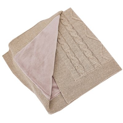 EKO Kocyk kaszmirowy z welurową podszewką Beige 100x80 cm
