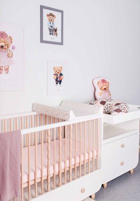 CEBA BABY Wickelauflage 2-seitig mit fester Platte (50x70) Basic Spots