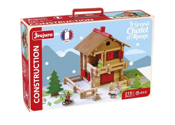 Jeujura Jeu de construction en bois 215 pièces Grand chalet alpin