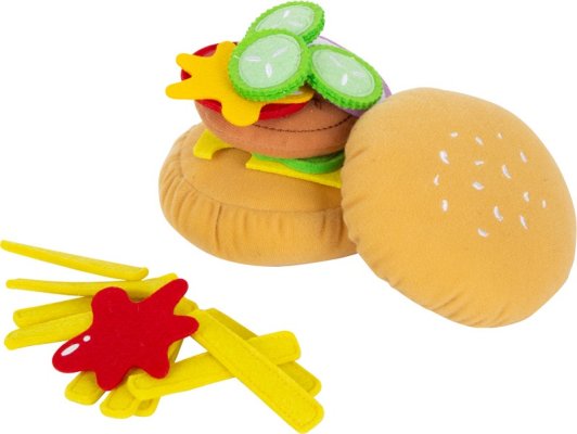 small foot Stoff-Hamburger mit Pommes