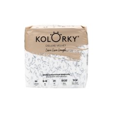 KOLORKY DELUXE VELVET Pleny jednorázové eko se sametovým povrchem M (5-8 kg) 21 ks