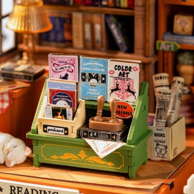 Puzzle 3D en bois RoboTime Miniature de maison Librairie