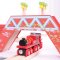 Bigjigs Rail Rote Lokomotive mit Tender + 3 Schienen