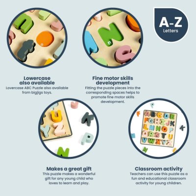 Bigjigs Toys Fa puzzle nagybetűk - ABC
